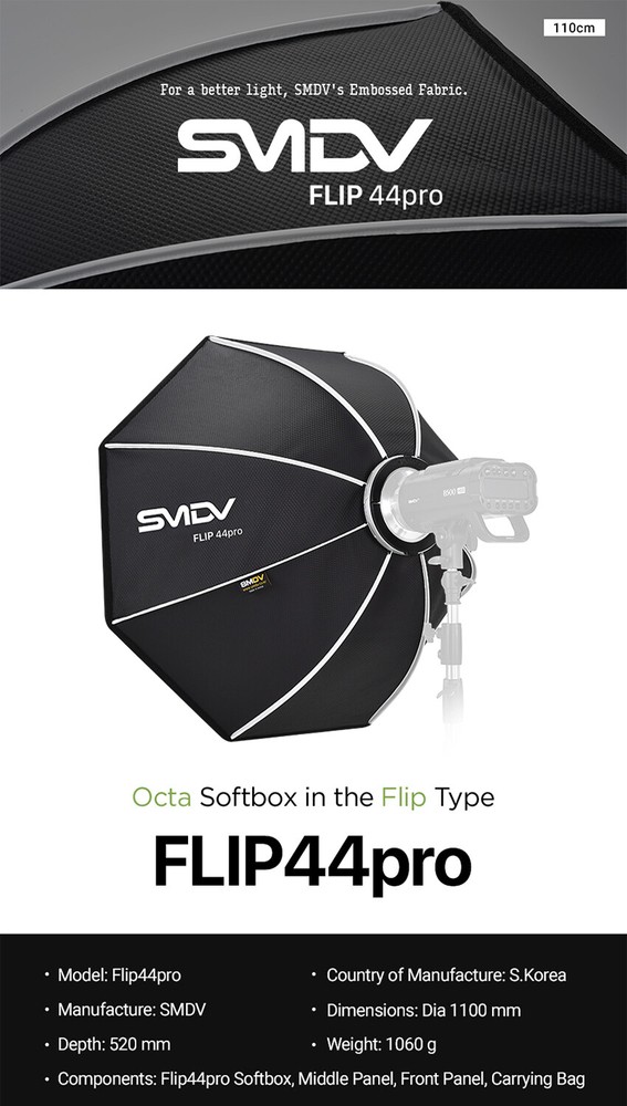 SMDV SPEED-BOX FLIP44PRO Quick Soft Diffuser f/ Bowens Elinchrom Profoto Strobe