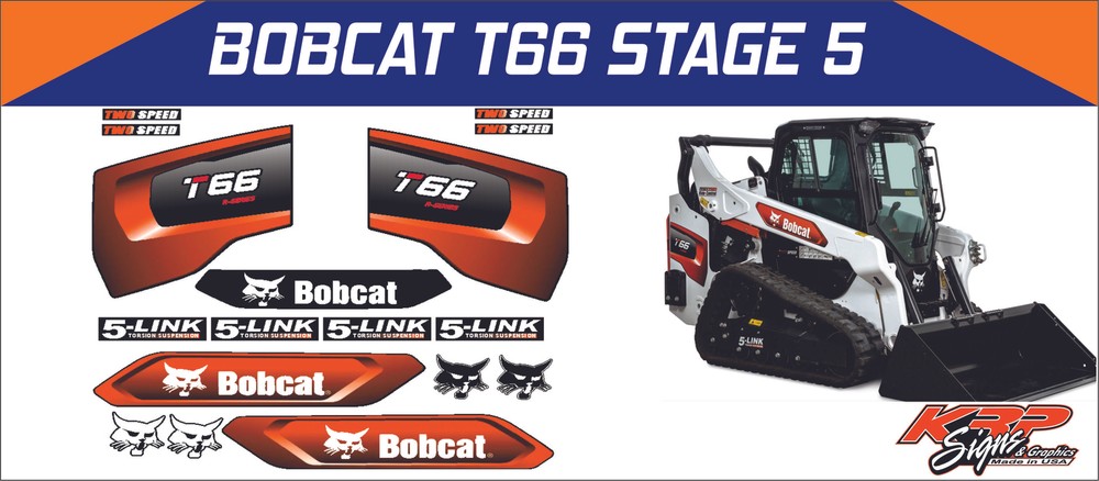 BOBCAT T66 Stage 5 Vinyl Decal Set