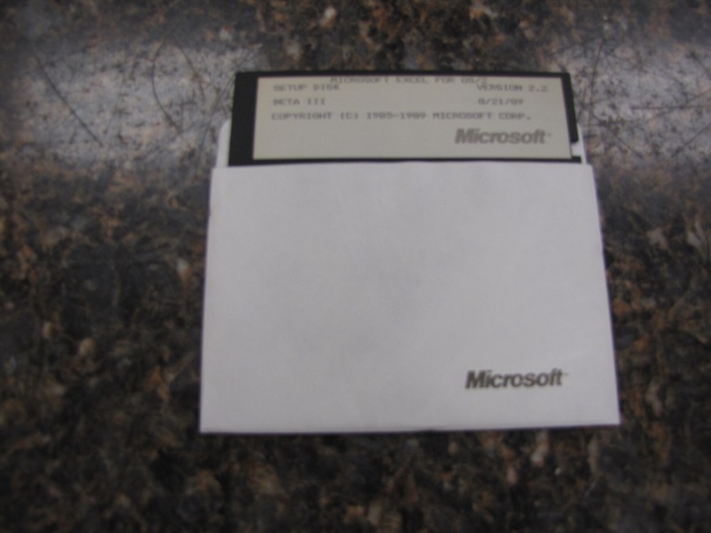 Vintage 1989 Microsoft Excel for OS/2 Program 5.25” Floppy Disk Ver 2.2 Beta III