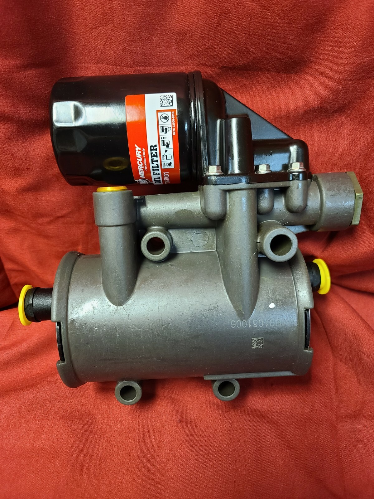 New OEM Mercury 4 Cyl Verado Oil Cooler Module Part # 8M0092407 S/S 8M0132389