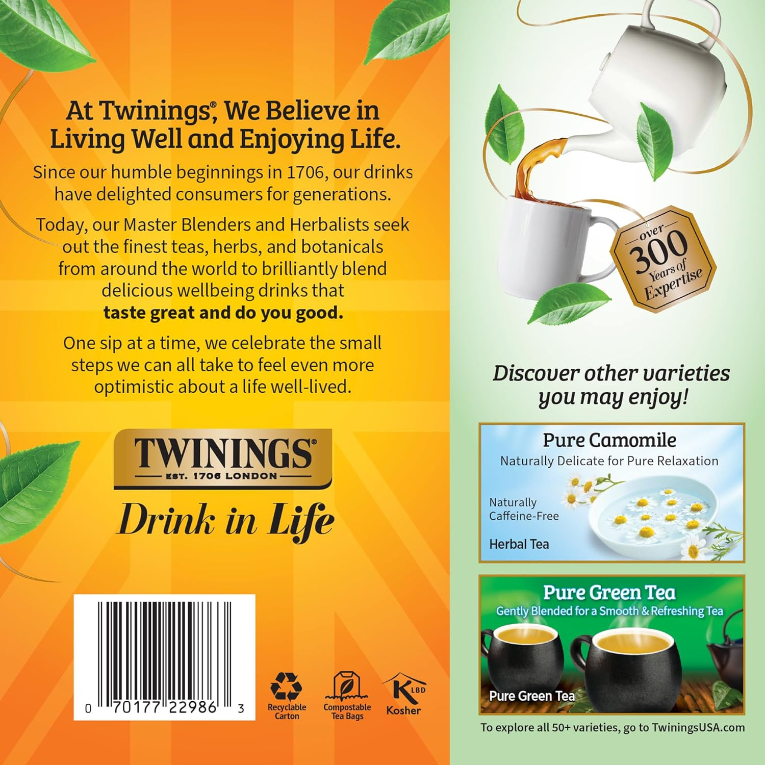 Twinings Pure Peppermint Herbal Tea Individually Wrapped Bags, 100 Count (Pack o