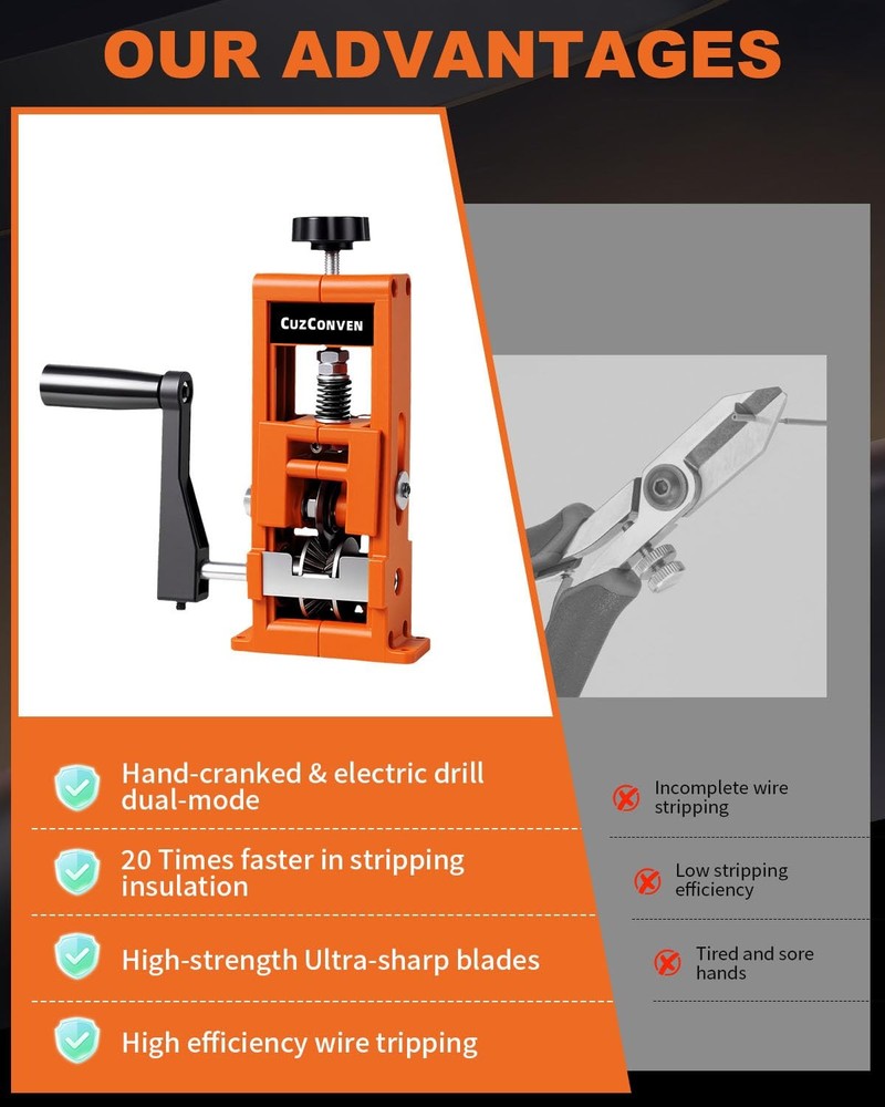 Wire Stripper Machine,0.04-1 Inch Scrapping Copper Wire Peeler Machine, Drill...