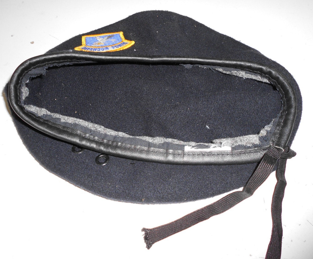 USAF Security Forces Defensor Fortis Black Beret 7 3/8 Free Shipping