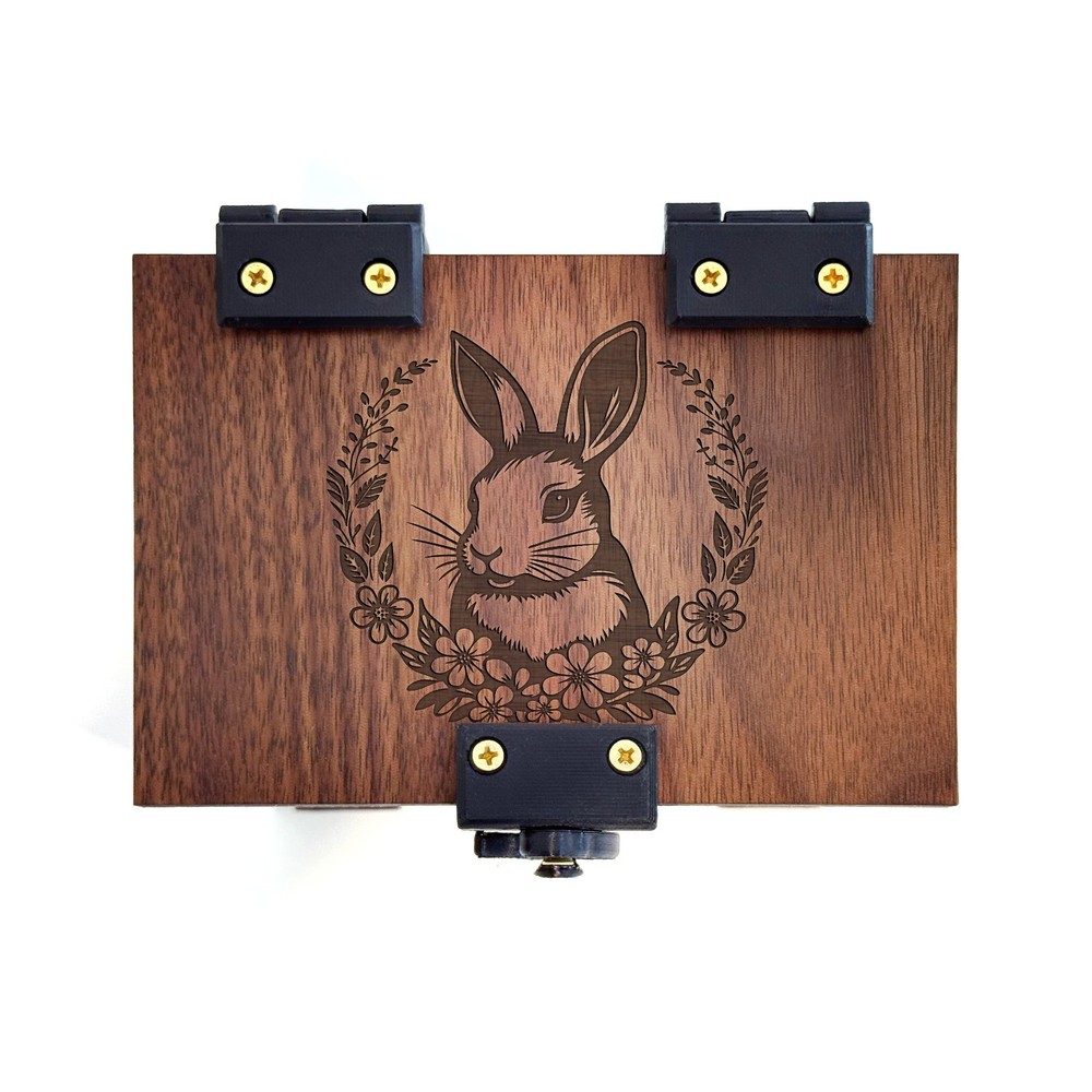 MTG Deck Box: Rabbit, Bloomburrow, 100+ Cards, Dice Tray, Commander EDH, Walnut
