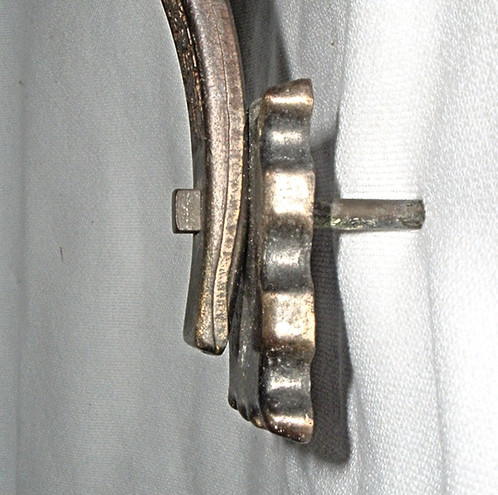 Arts & Crafts Mission era SOLID BRASS Front DOOR HANDLE w Thumb LATCH