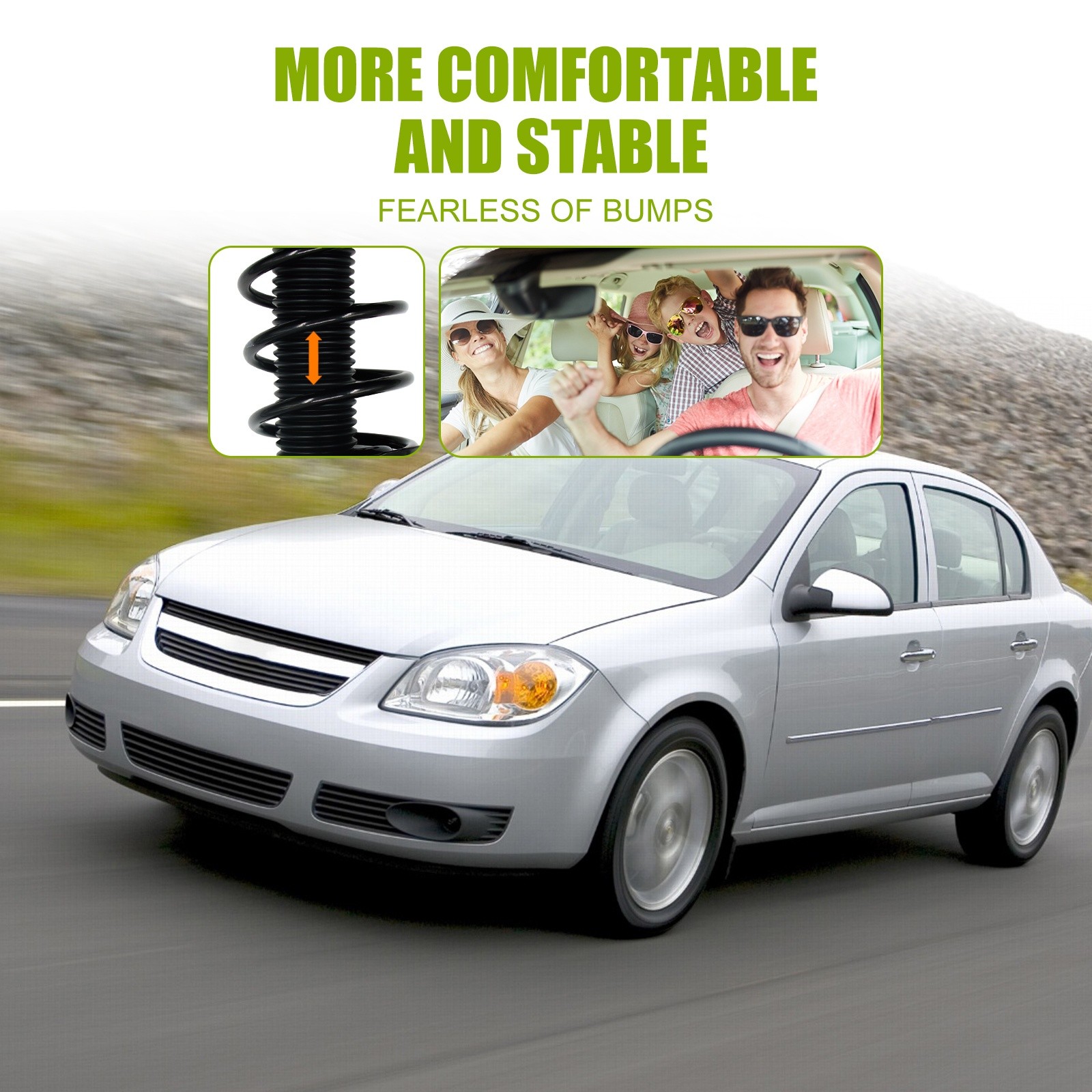 2PCS Front Shocks Struts w/Coil Spring Assembly For Chevy Cobalt HHR Pontiac G5