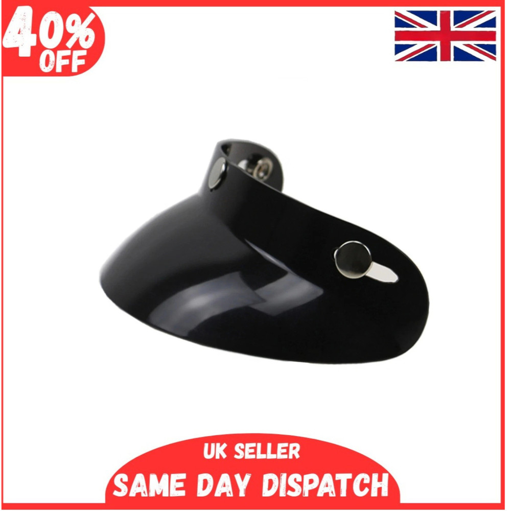 Black Classic Open Face Motorcycle Helmet Replacement Universal Peak Visor UK