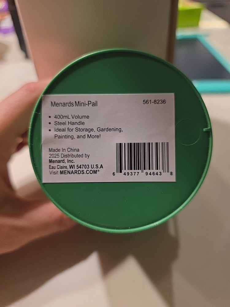 MENARDS Mini-Pail (400 ML) Brand New