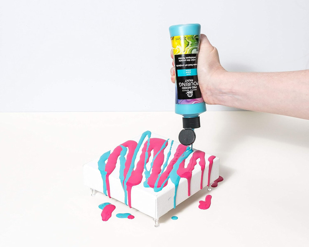 Pre-Mixed Acrylic Pouring Paint, 8 Oz, Aqua
