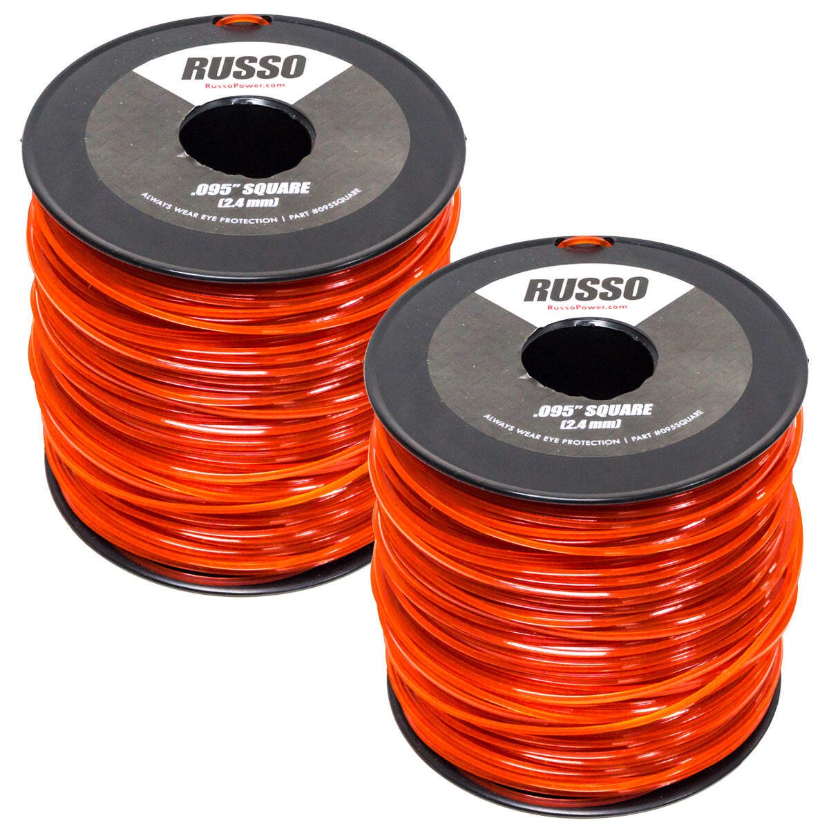 2PK 5lb .095 Square Red Commercial String Trimmer Line For Echo Stihl Redmax