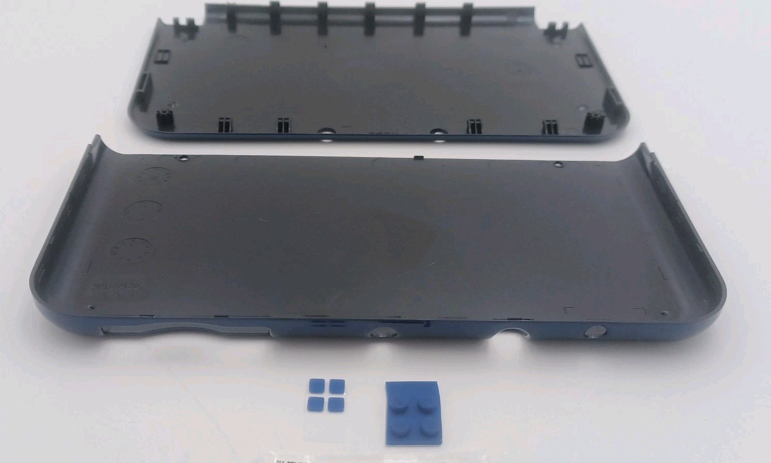 New Nintendo 3ds Xl LL Blue Replacement Shells Front/Rear+Rubbers + Screws+Label