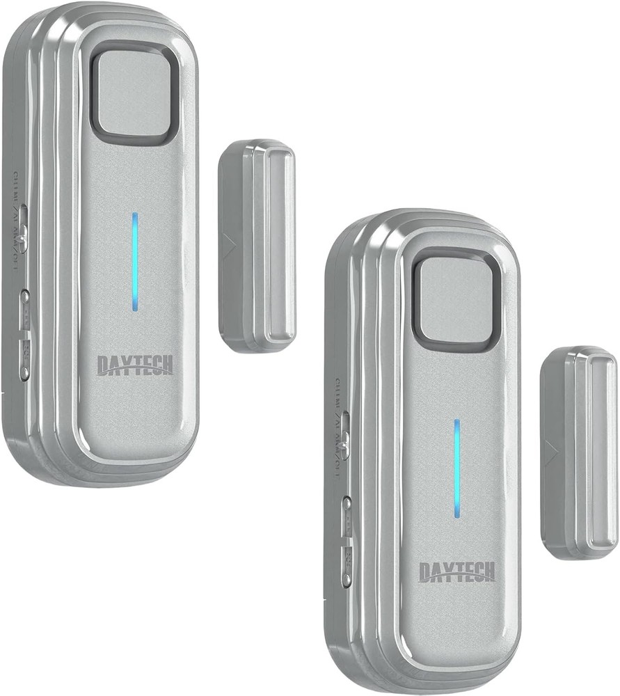 Daytech Refrigerator & Freezer Door Alarm - Adjustable 1-4 2 Pack, Grey