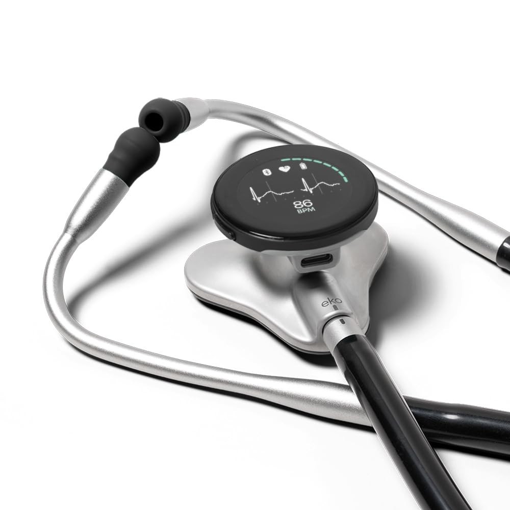 Eko CORE 500™ Digital Stethoscope (Silver, Matte Black)