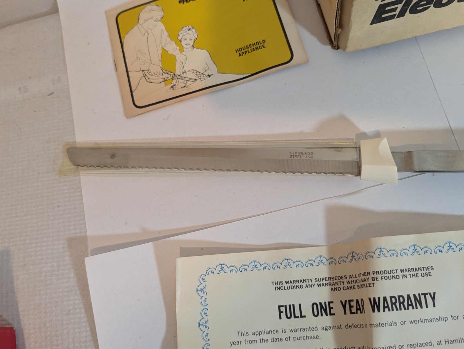 VTG Electric Knife Hamilton Beach Scovill 275W w Box & Papers Blades Tested VG+