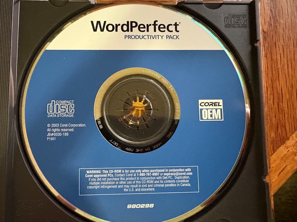 Corel WordPerfect Productivity Pack 2003 Corel OEM 98029B