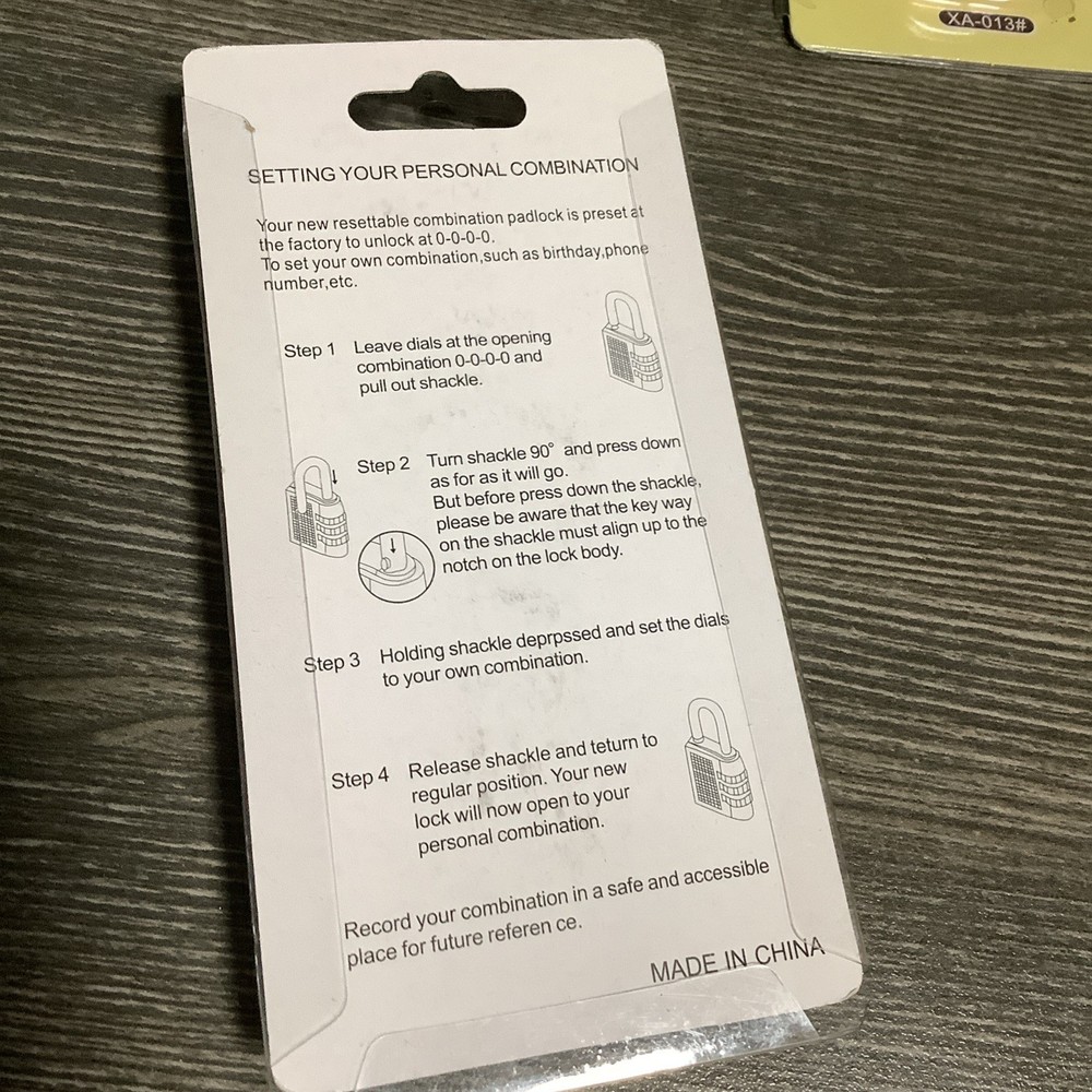 Eilin 2 Pack- 3 Digit Code Combination Padlock, 1-Red/1-Black, XA-013#, New.