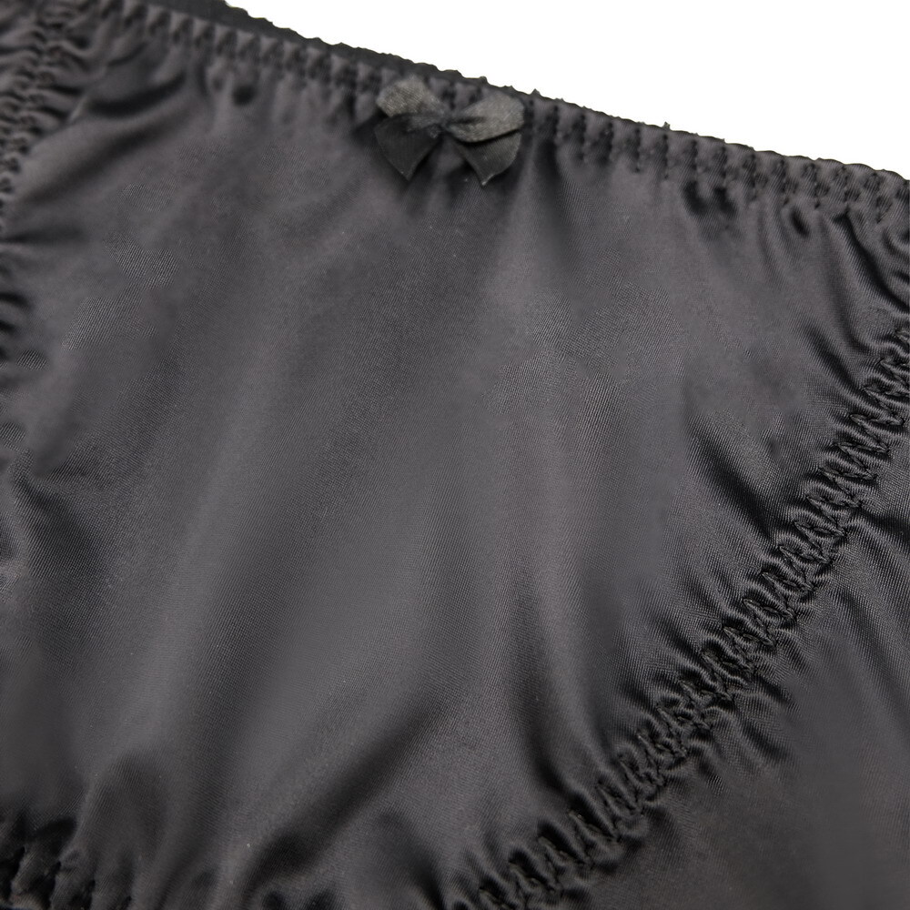 Luxallacki Silky Satin Pull-on Garter Girdle with 6 Straps Suspender Metal Clips