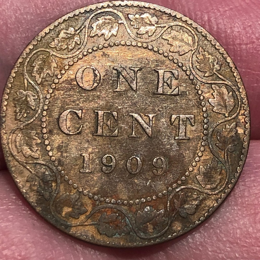 1909 Canada One Cent Bronze Coin - VG (Very Good) condition