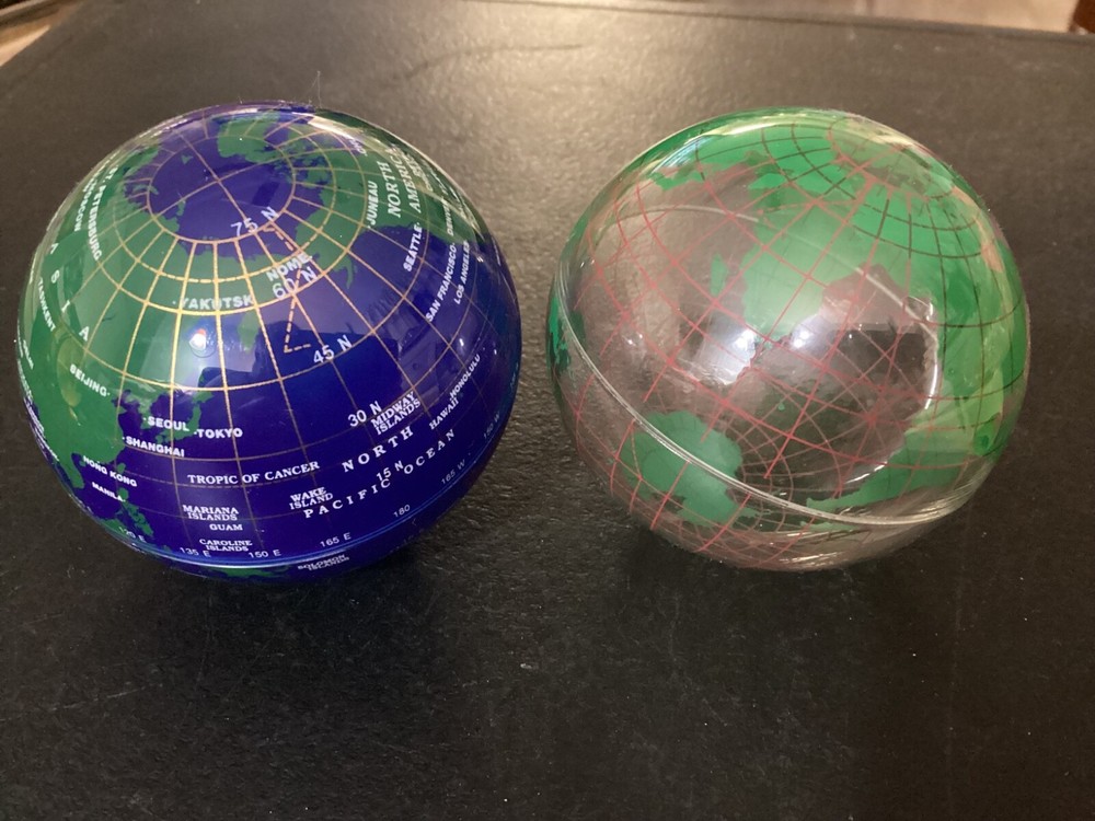 (2) Small 3" Plastic Globes