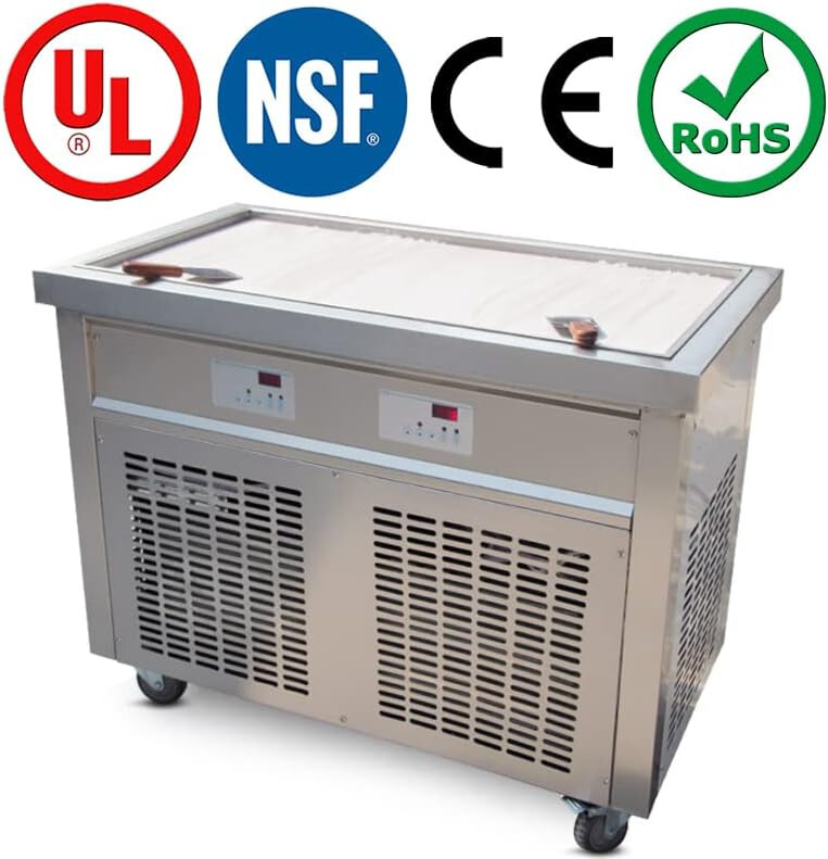 Kolice commercial 38.60"x19.7" big rectangle pan fried ice cream rolled machine