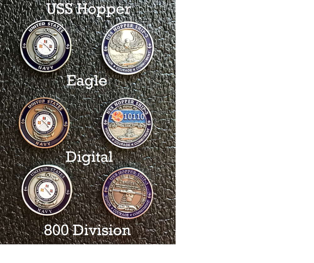 ~ USS Hopper ~ Ship 3 ~ US Navy Recruit Training Command Challenge Coin