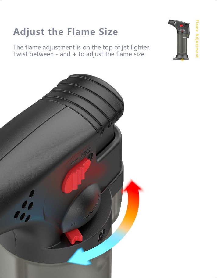 4 Pack Torch Lighters Butane Refillable, Windproof Jet Blow Torch Lighters...