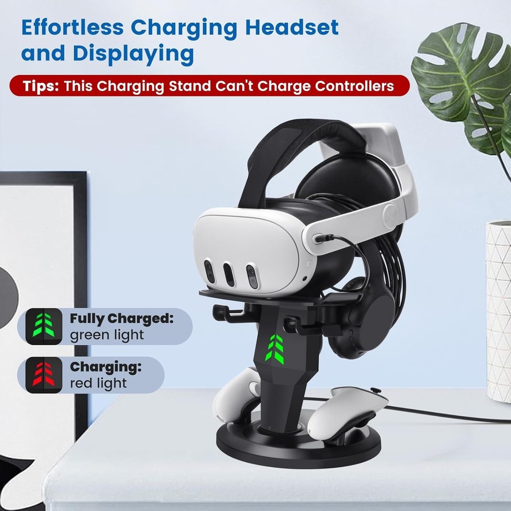 For Meta Quest 3 VR Headset Controller Charging Dock Charger Stand Station ABS