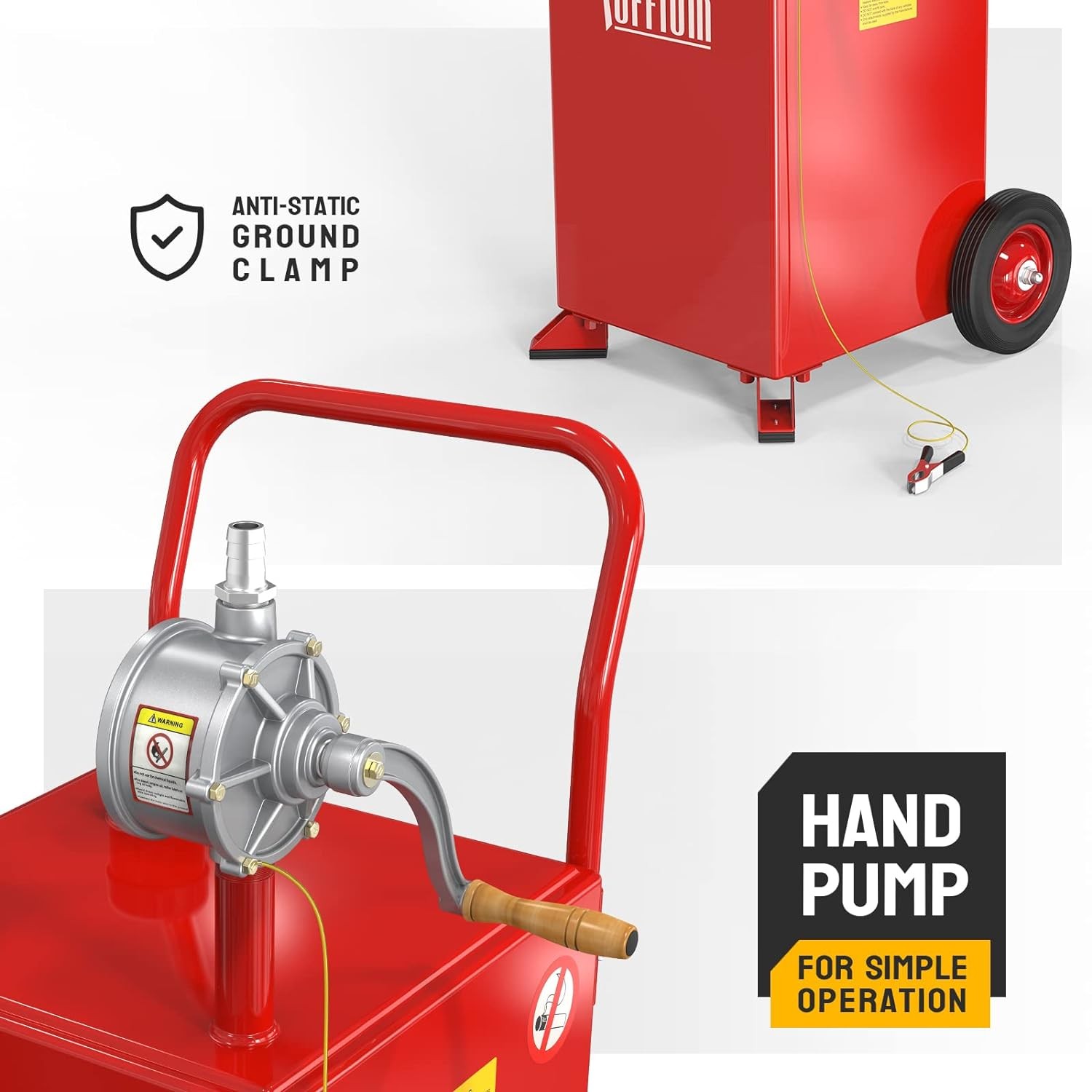 20 Gallon Gas Fuel Diesel Caddy Transfer Tank Container High Capacity with Wheel