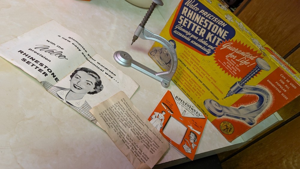 1954 Walco Precision Rhinestone Setter - Craft Tool with Instructions Used