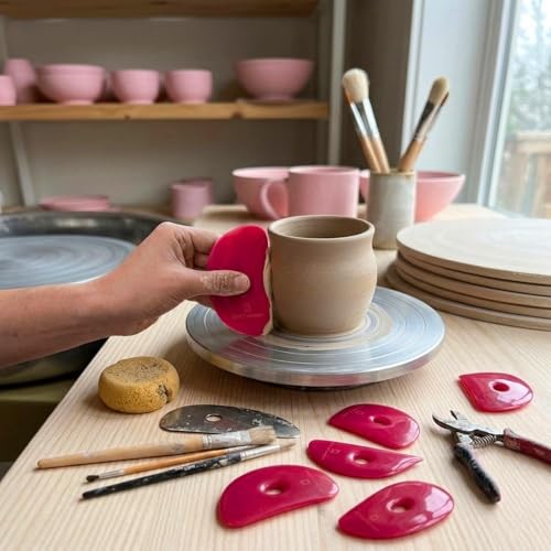 Pottery Ribs for Pottery Tools and Clay Tools, Soft Silicone Ceramic red-6