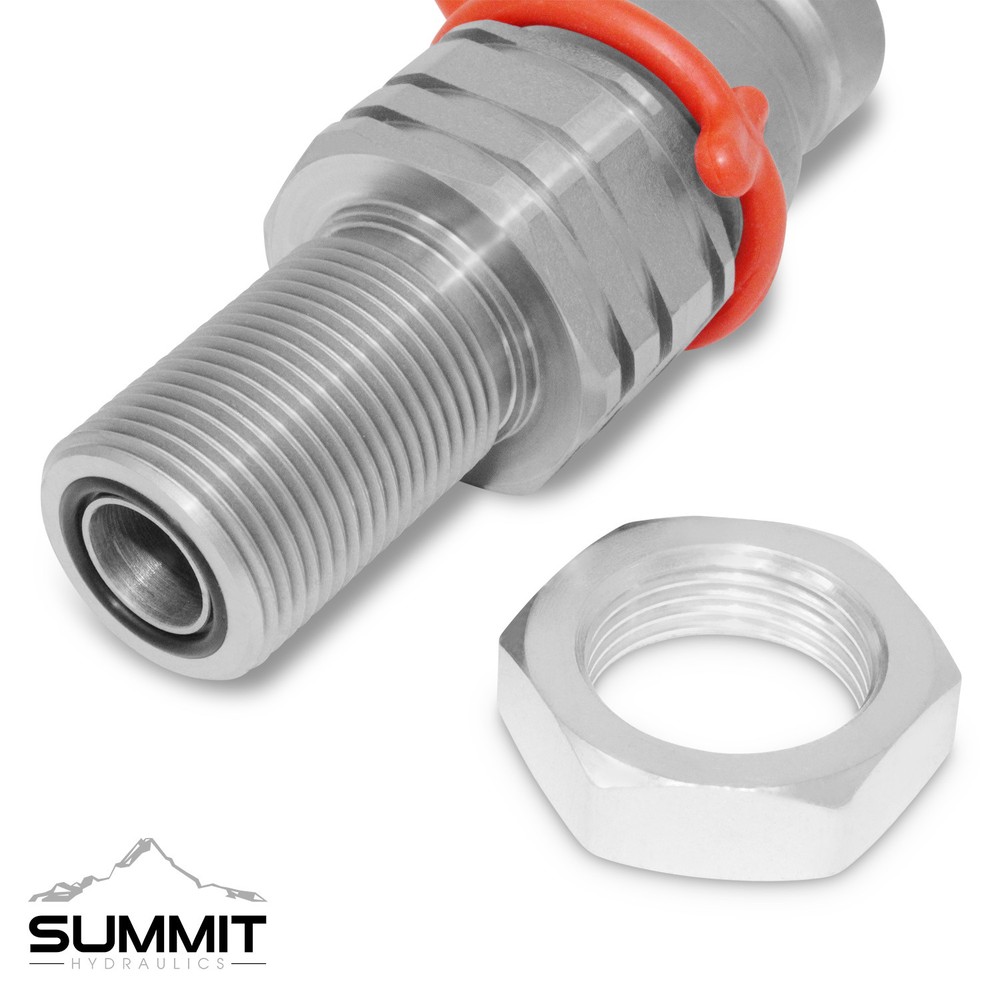 5/8 ORFS Flat Face Hydraulic Quick Connect Coupler, Bulkhead Skid Steer Mount