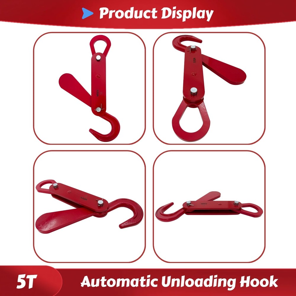 5T Automatic Unloading Hook Cargo Lifting Hook Lifting Automatic Release Hook