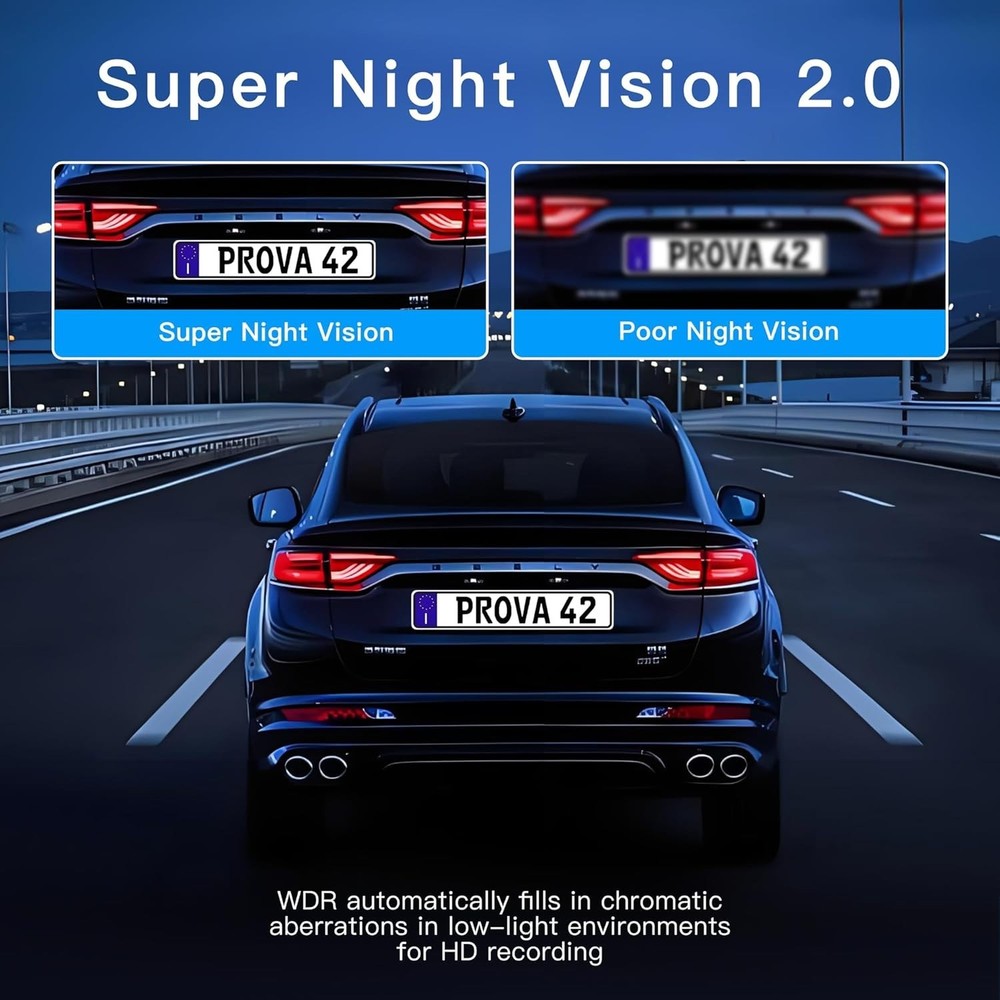 360° View 4 Channel Dash Cam 2K Front Rear Inside G-Sensor