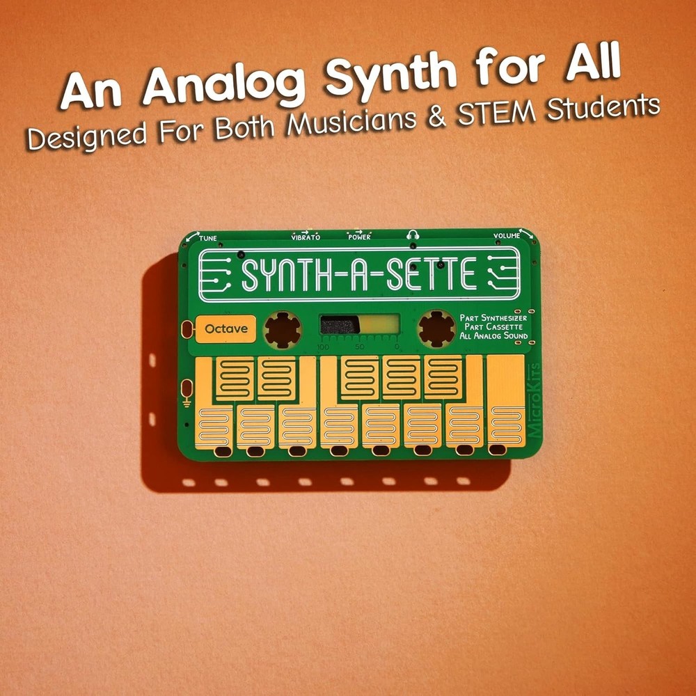 Synth-a-Sette: Compact Cassette-Sized Pocket Synthesizer with Alligator Clips
