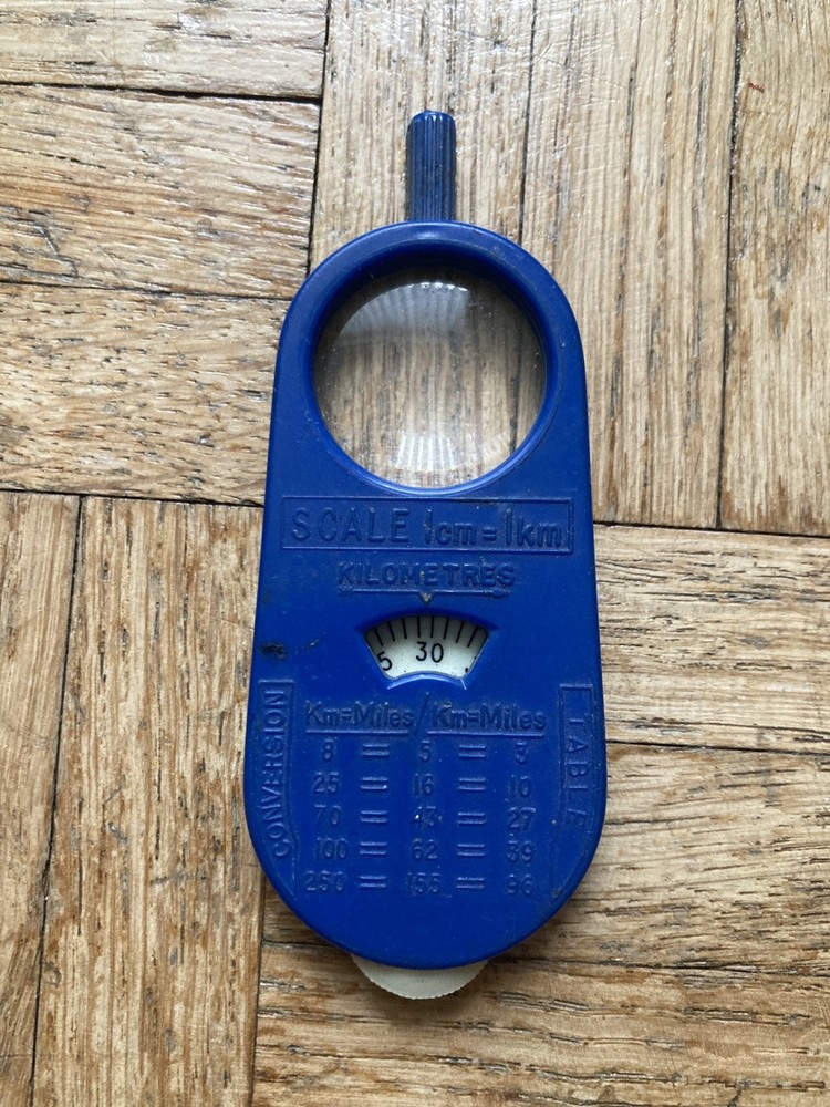 Vintage Map Distance Reader. Cm / Km/ Miles