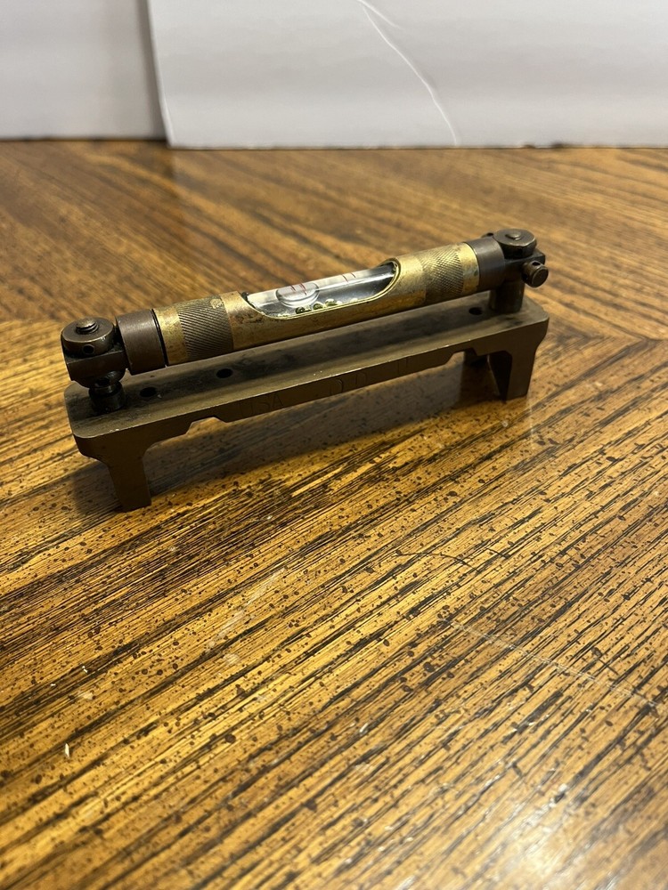 Vtg Antique Solid Brass Precision Machinist Level Transit Piece