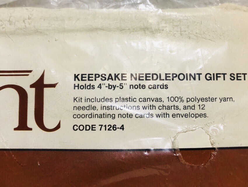 1982 Current Keepsake Needlepoint Note Card Gift Set With 12 Matching Cards