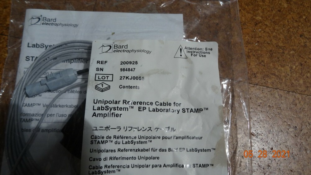 NEW Bard ECG Unipolar referece cable Lapsystem EP Stamp 200925