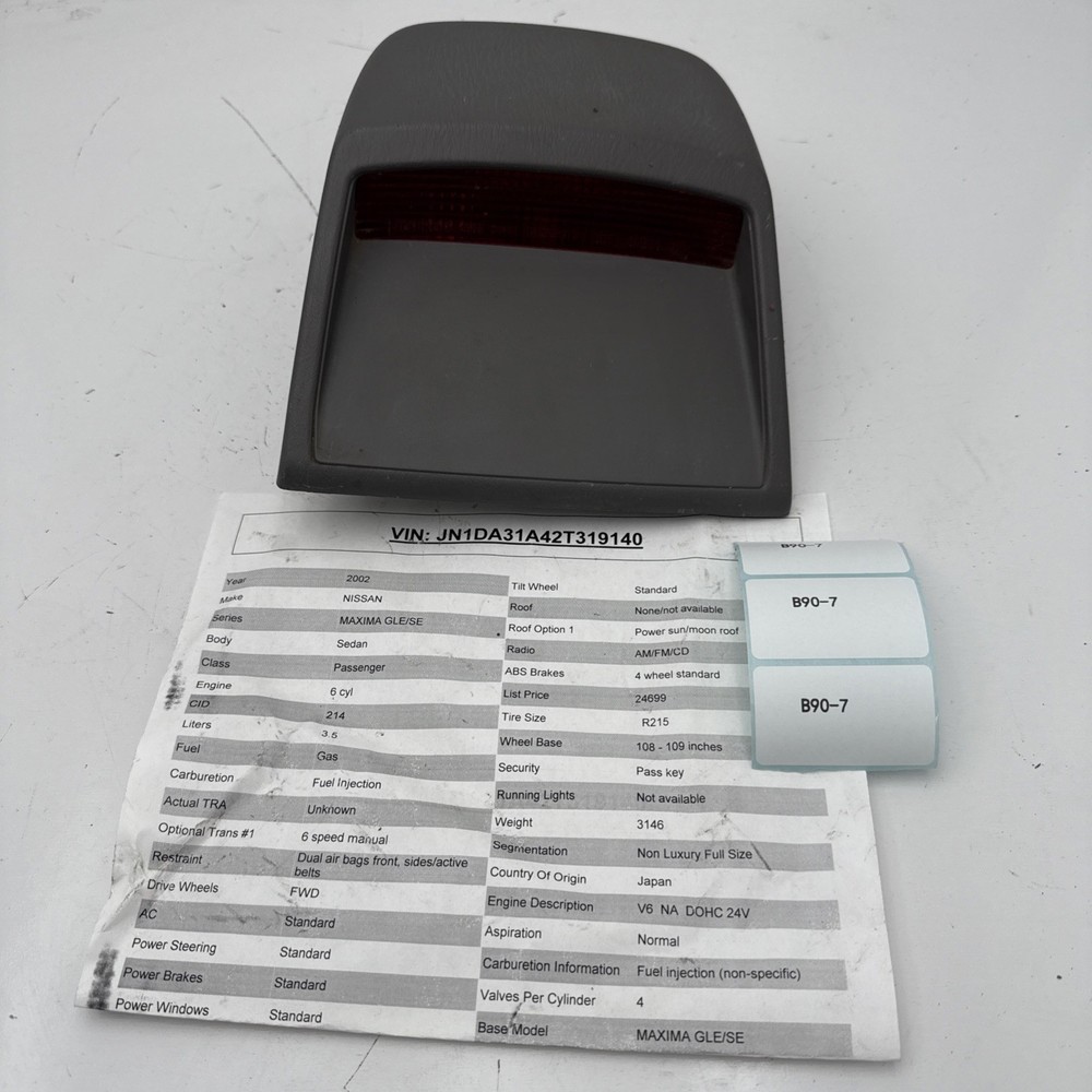 2002 NISSAN Brake Light Avoidance Lamp