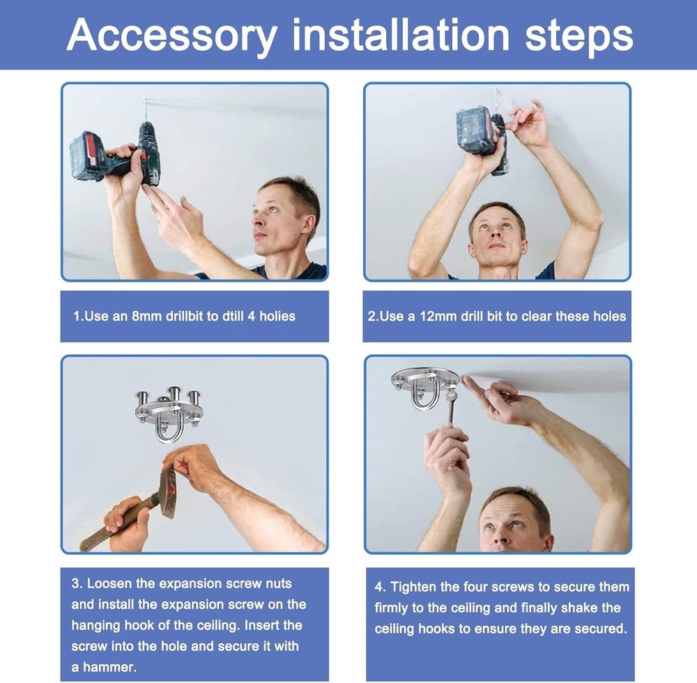 Bed Trapeze for Elderly-Ceiling Mounted Mobility Black