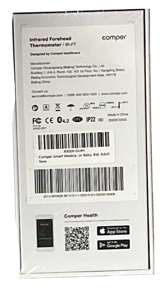 Comper Non Contact Thermometer Infrared Forehead for Fever, Smart App, Bluetooth