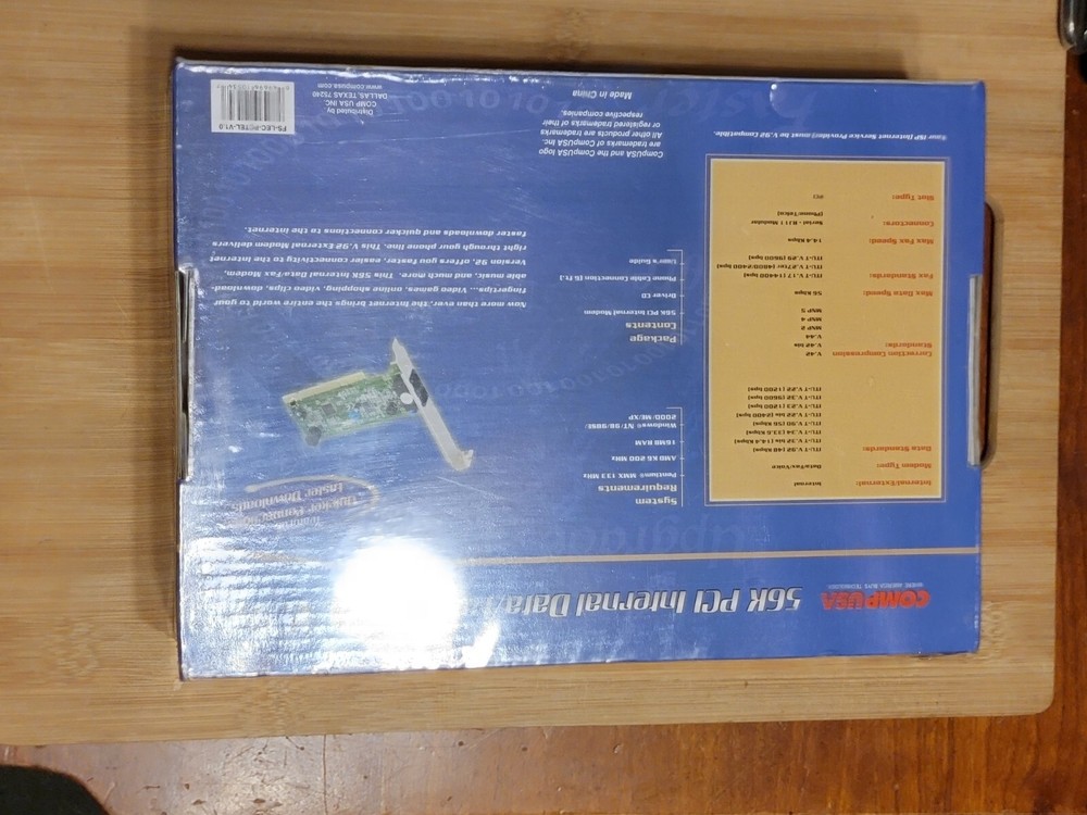 COMP USA 56K Internal Data/Fax Modem. V. 92 New Sealed