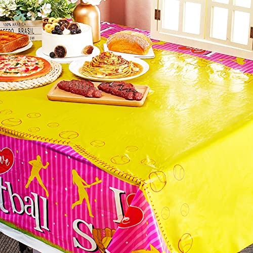 3 Pcs Softball Tablecloth Party Decorations Softball Rectangle Plastic