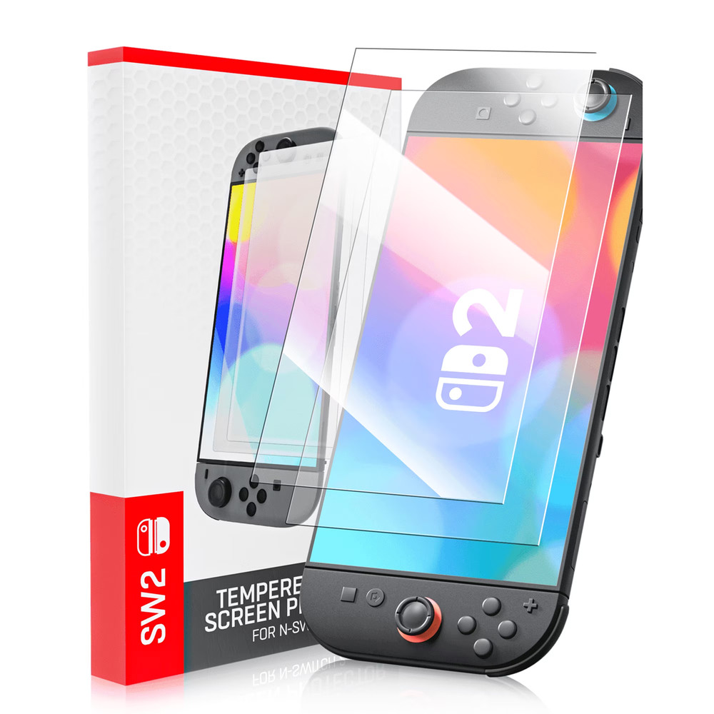2 Pack Tempered Glass Screen Protector for Nintendo Switch 2, Model# SW2