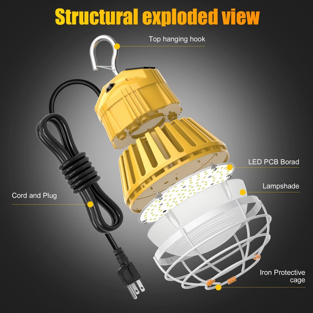 100Watt LED Temporary Work Light Linkable Construction Tunnel Warehouse Lighting