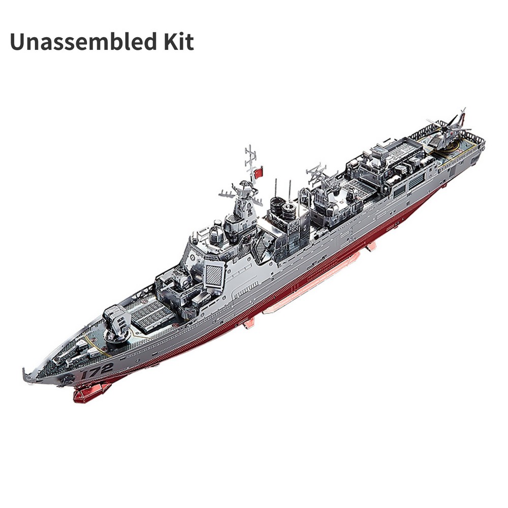 1:1000 Scale 052D Destroyer Model 3D Unassembled Kit Metal Model Souvenir Toy