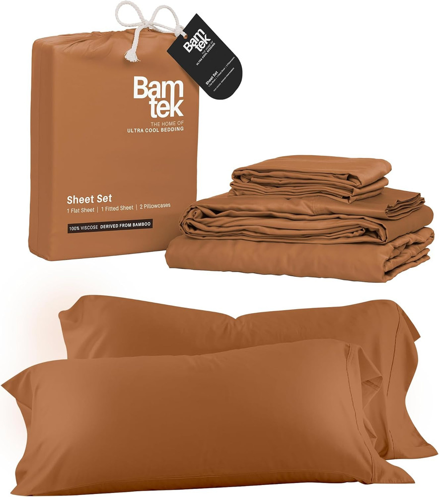 Cooling Bamboo Sheets Set with 2 Pillowcases - Soft & Hypoallergenic