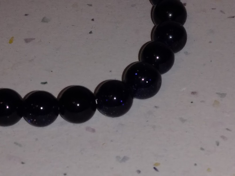 Genuine Blue Sandstone Stretch Bracelet