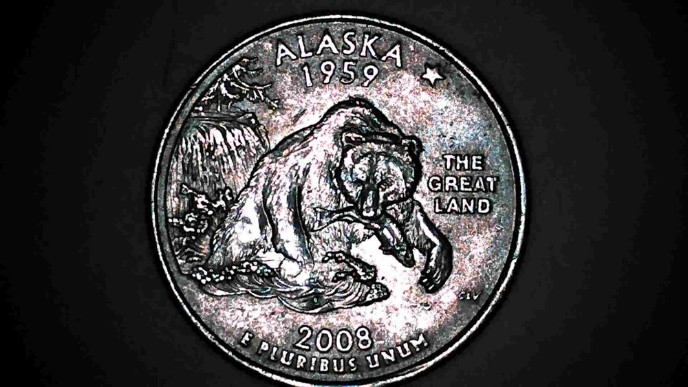 2008-P Alaska State Quarter Claw Die Chip Error MULTIPLE ERRORS Drool Error