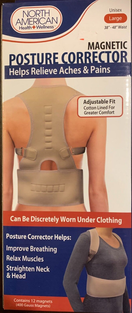 Magnetic Posture Corrector Support Brace Adjustabl Shoulder Back support LARGE